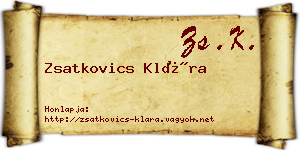 Zsatkovics Klára névjegykártya