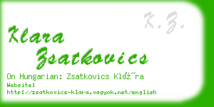 klara zsatkovics business card
